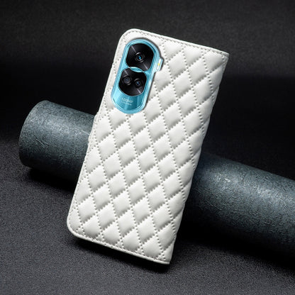 For Honor 90 Lite/X50i Diamond Lattice Wallet Flip Leather Phone Case(White) - Honor Cases by PMC Jewellery | Online Shopping South Africa | PMC Jewellery | Buy Now Pay Later Mobicred