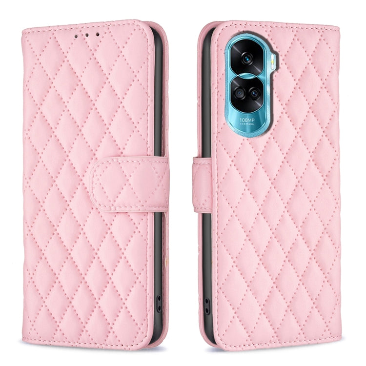 For Honor 90 Lite/X50i Diamond Lattice Wallet Flip Leather Phone Case(Pink) - Honor Cases by PMC Jewellery | Online Shopping South Africa | PMC Jewellery | Buy Now Pay Later Mobicred