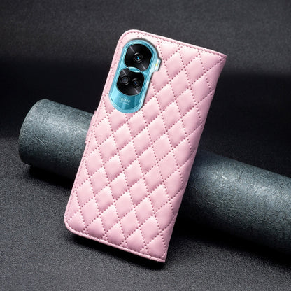 For Honor 90 Lite/X50i Diamond Lattice Wallet Flip Leather Phone Case(Pink) - Honor Cases by PMC Jewellery | Online Shopping South Africa | PMC Jewellery | Buy Now Pay Later Mobicred