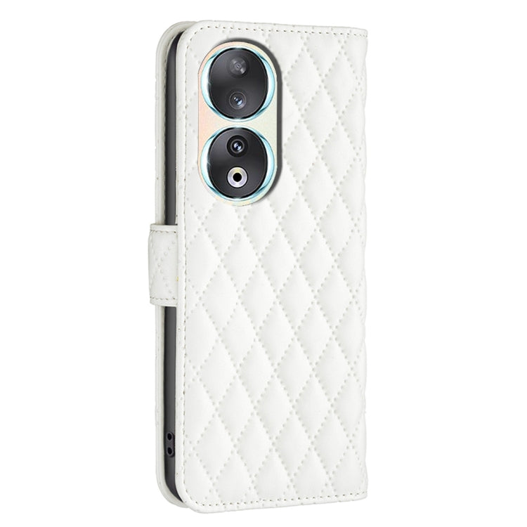 For Honor 90 5G Diamond Lattice Wallet Flip Leather Phone Case(White) - Honor Cases by PMC TechLife | Online Shopping South Africa | PMC TechLife | Buy Now Pay Later Mobicred