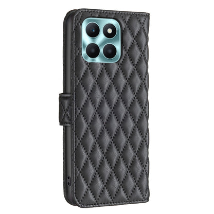 For Honor X6a Diamond Lattice Wallet Flip Leather Phone Case(Black) - Honor Cases by PMC Jewellery | Online Shopping South Africa | PMC Jewellery | Buy Now Pay Later Mobicred