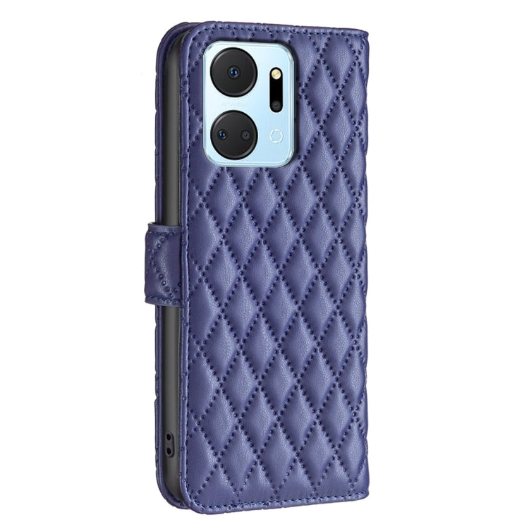 For Honor X7a Diamond Lattice Wallet Flip Leather Phone Case(Blue) - Honor Cases by PMC Jewellery | Online Shopping South Africa | PMC Jewellery | Buy Now Pay Later Mobicred