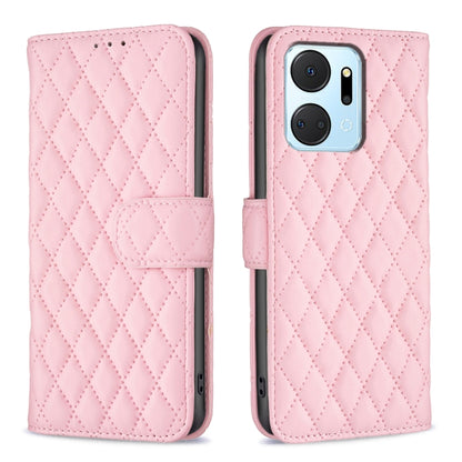 For Honor X7a Diamond Lattice Wallet Flip Leather Phone Case(Pink) - Honor Cases by PMC Jewellery | Online Shopping South Africa | PMC Jewellery