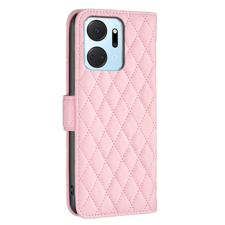 For Honor X7a Diamond Lattice Wallet Flip Leather Phone Case(Pink) - Honor Cases by PMC Jewellery | Online Shopping South Africa | PMC Jewellery