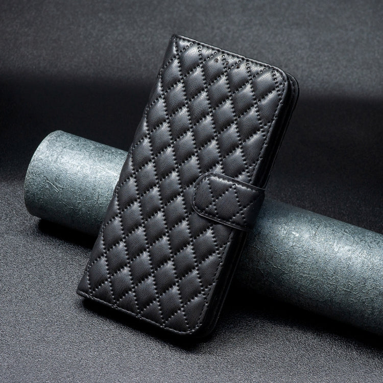 For Honor X7a Diamond Lattice Wallet Flip Leather Phone Case(Black) - Honor Cases by PMC TechLife | Online Shopping South Africa | PMC TechLife | Buy Now Pay Later Mobicred
