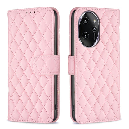 For Honor 100 Pro Diamond Lattice Wallet Flip Leather Phone Case(Pink) - Honor Cases by PMC Jewellery | Online Shopping South Africa | PMC Jewellery | Buy Now Pay Later Mobicred