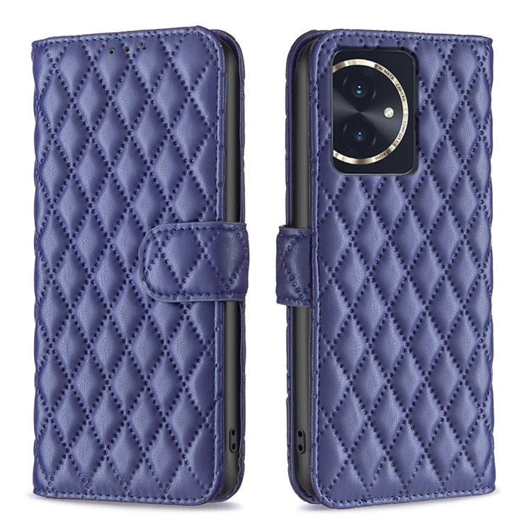 For Honor 100 Diamond Lattice Wallet Flip Leather Phone Case(Blue) - Honor Cases by PMC TechLife | Online Shopping South Africa | PMC TechLife | Buy Now Pay Later Mobicred