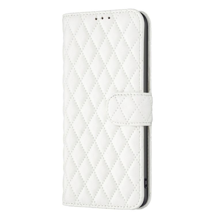 For Honor 100 Diamond Lattice Wallet Flip Leather Phone Case(White) - Honor Cases by PMC Jewellery | Online Shopping South Africa | PMC Jewellery | Buy Now Pay Later Mobicred