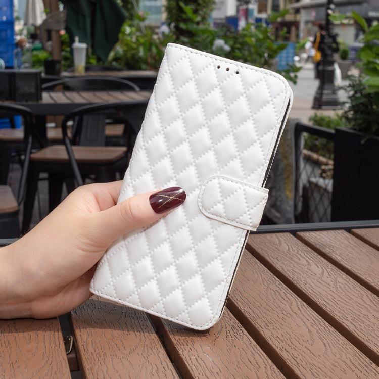 For Honor X9b/Magic6 Lite 5G Diamond Lattice Wallet Flip Leather Phone Case(White) - free shipping - PMC TechLife - Order now!