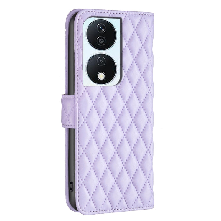 For Honor X7b Diamond Lattice Wallet Flip Leather Phone Case(Purple) - Honor Cases by PMC Jewellery | Online Shopping South Africa | PMC Jewellery | Buy Now Pay Later Mobicred