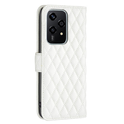 For Honor 200 Lite Global Diamond Lattice Wallet Flip Leather Phone Case(White) - Honor Cases by PMC Jewellery | Online Shopping South Africa | PMC Jewellery | Buy Now Pay Later Mobicred