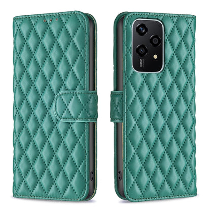 For Honor 200 Lite Global Diamond Lattice Wallet Flip Leather Phone Case(Green) - Honor Cases by PMC Jewellery | Online Shopping South Africa | PMC Jewellery | Buy Now Pay Later Mobicred