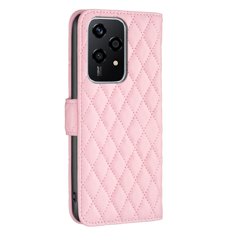 For Honor 200 Lite Global Diamond Lattice Wallet Flip Leather Phone Case(Pink) - Honor Cases by PMC Jewellery | Online Shopping South Africa | PMC Jewellery | Buy Now Pay Later Mobicred