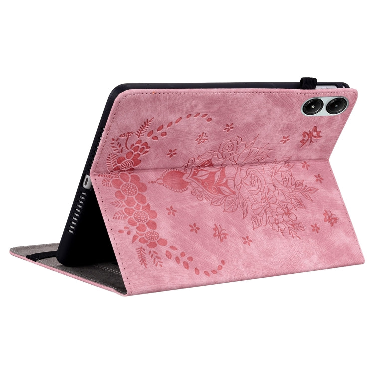 For Xiaomi Redmi Pad Pro 12.1 Butterfly Rose Embossed Leather Tablet Case(Pink) - More Tablet Cases by PMC Jewellery | Online Shopping South Africa | PMC Jewellery | Buy Now Pay Later Mobicred