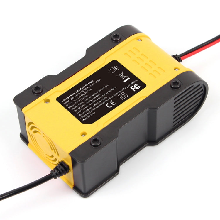 FOXSUR 12V-24V Car Motorcycle Repair Battery Charger AGM Charger Color:Yellow(US Plug) - Battery Charger by FOXSUR | Online Shopping South Africa | PMC Jewellery | Buy Now Pay Later Mobicred