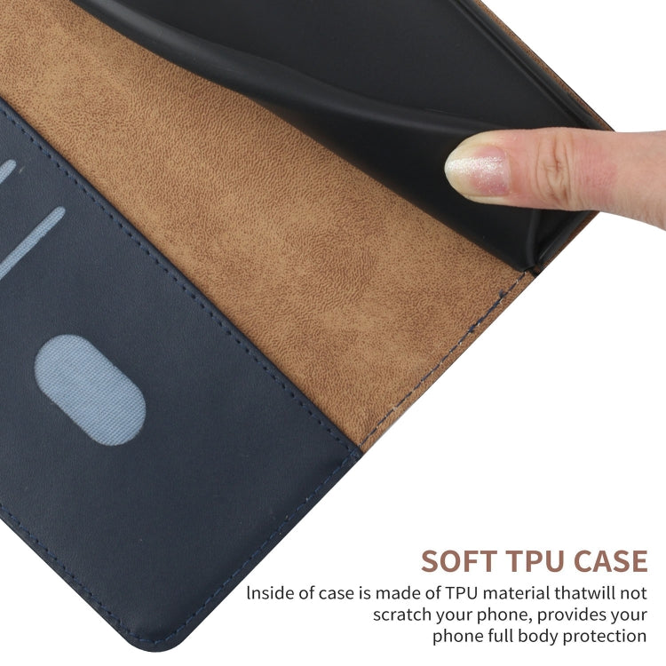For Honor X6b HT02 Genuine Leather Fingerprint-proof Flip Phone Case(Blue) - Honor Cases by PMC TechLife | Online Shopping South Africa | PMC TechLife | Buy Now Pay Later Mobicred