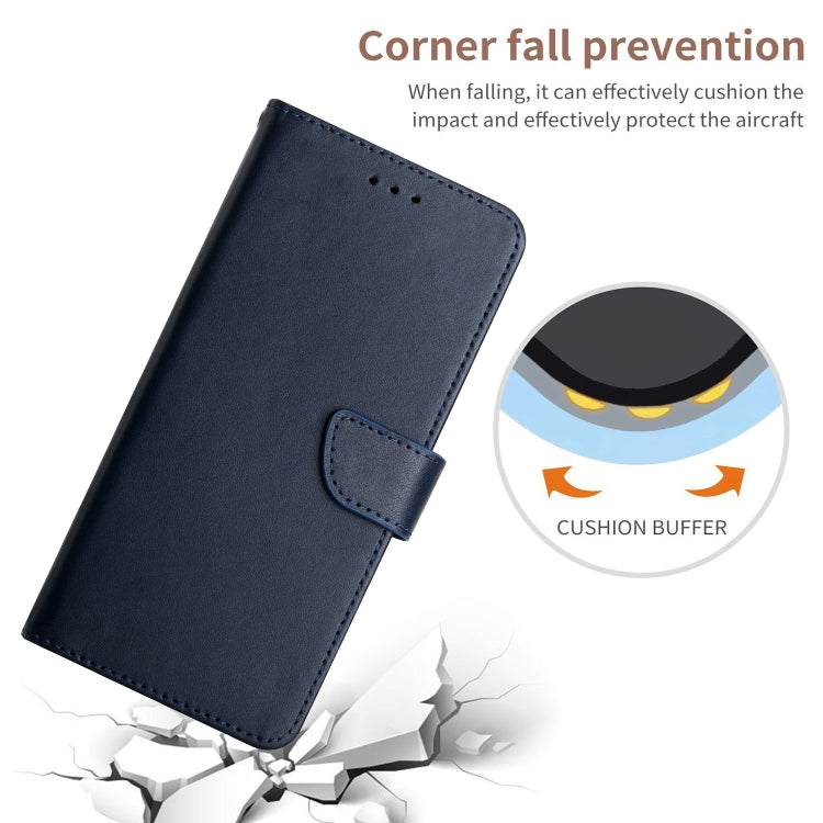 For Honor X6b HT02 Genuine Leather Fingerprint-proof Flip Phone Case(Blue) - Honor Cases by PMC TechLife | Online Shopping South Africa | PMC TechLife | Buy Now Pay Later Mobicred