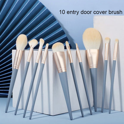 10pcs Beauty Brush Milk Blue Color Non-shedding Makeup Brush Set - Makeup Brushes by PMC Jewellery | Online Shopping South Africa | PMC Jewellery