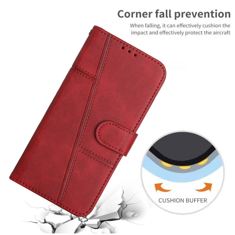 For Motorola Edge 2024 Stitching Calf Texture Buckle Leather Phone Case(Red) - Motorola Cases by PMC Jewellery | Online Shopping South Africa | PMC Jewellery | Buy Now Pay Later Mobicred