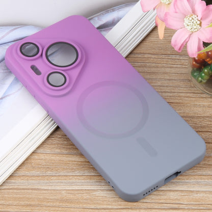 For Huawei Pura 70 Liquid TPU Silicone Gradient MagSafe Phone Case(Purple Grey) - Huawei Cases by PMC Jewellery | Online Shopping South Africa | PMC Jewellery | Buy Now Pay Later Mobicred