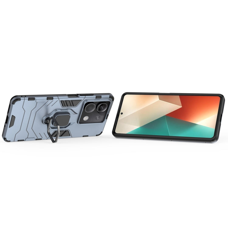 For Xiaomi Redmi Note 13 Shockproof PC + TPU Holder Phone Case(Navy Blue) - Xiaomi Cases by PMC TechLife | Online Shopping South Africa | PMC TechLife | Buy Now Pay Later Mobicred