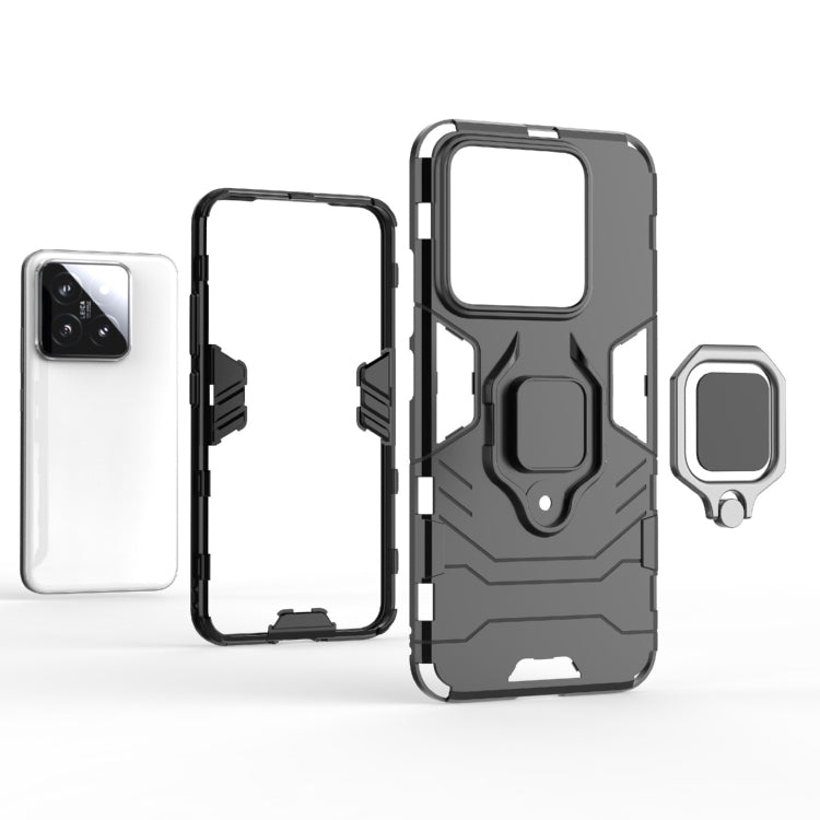 For Xiaomi 14 Shockproof PC + TPU Holder Phone Case(Red) - 14 Cases by PMC TechLife | Online Shopping South Africa | PMC TechLife | Buy Now Pay Later Mobicred