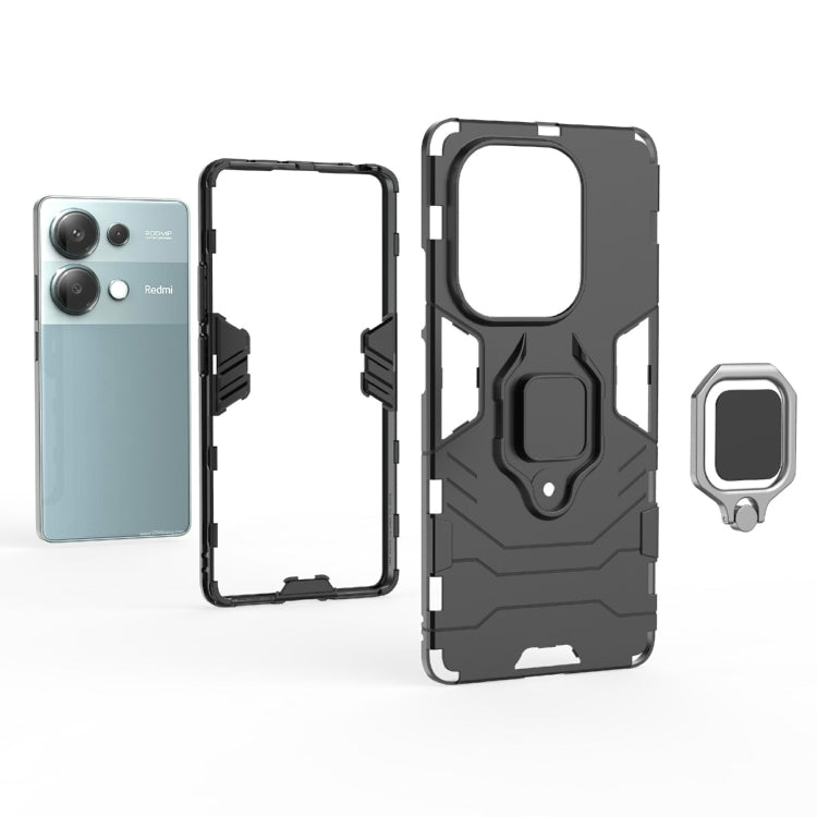 For Xiaomi Redmi Note 13 Pro 4G Global Shockproof PC + TPU Holder Phone Case(Navy Blue) - Note 13 Pro Cases by PMC TechLife | Online Shopping South Africa | PMC TechLife | Buy Now Pay Later Mobicred
