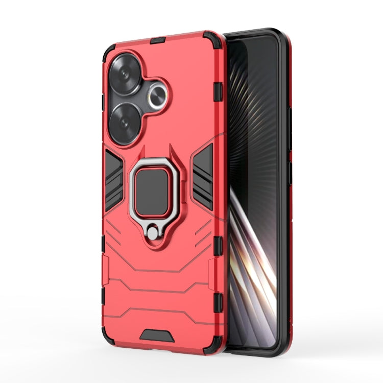 For Xiaomi Redmi Turbo 3 Shockproof PC + TPU Holder Phone Case(Red) - Xiaomi Cases by PMC TechLife | Online Shopping South Africa | PMC TechLife | Buy Now Pay Later Mobicred