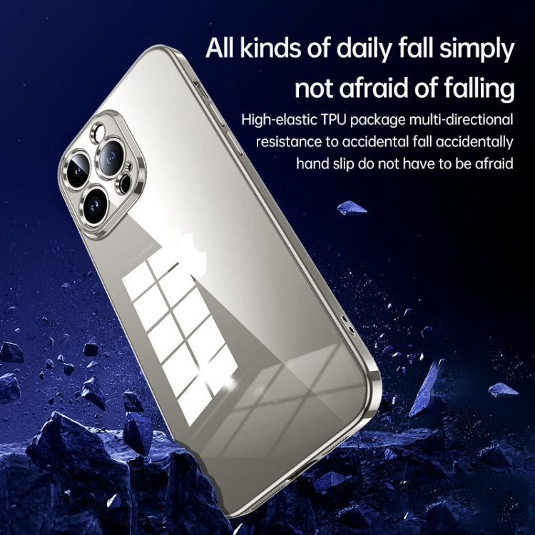 For iPhone 15 Plus SULADA Shine Through Series Plating TPU Transparent Phone Case(Titanium Grey) - iPhone 15 Plus Cases by SULADA | Online Shopping South Africa | PMC TechLife