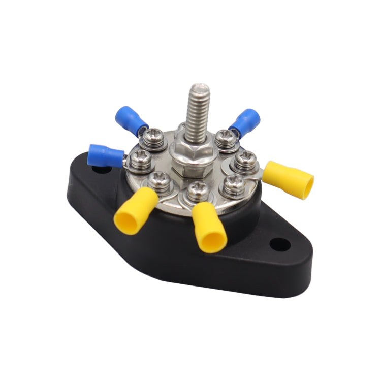 5/16 inch M8 RV Yacht 8-way Terminal Stud with 2pcs M5x20 Screws + Terminals(Black) - Booster Cable & Clip by PMC TechLife | Online Shopping South Africa | PMC TechLife | Buy Now Pay Later Mobicred