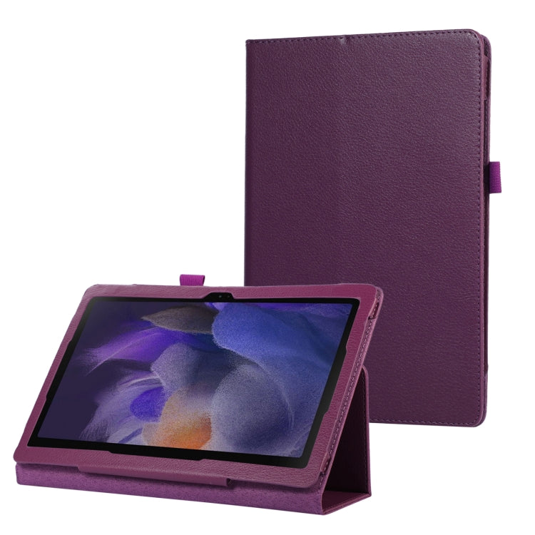 For Samsung Galaxy Tab A9+ Litchi Texture Leather Tablet Case with Holder(Purple) - Galaxy Tab A9+ by PMC TechLife | Online Shopping South Africa | PMC TechLife