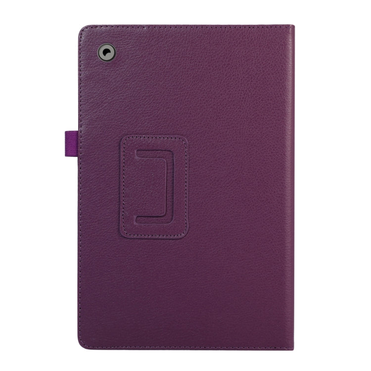For Samsung Galaxy Tab A9+ Litchi Texture Leather Tablet Case with Holder(Purple) - Galaxy Tab A9+ by PMC TechLife | Online Shopping South Africa | PMC TechLife