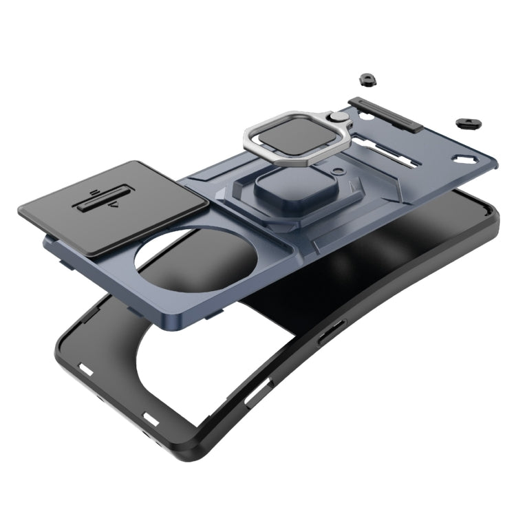 For OnePlus 11R 5G Sliding Camshield TPU + PC Shockproof Phone Case with Holder(Green) - OnePlus Cases by PMC TechLife | Online Shopping South Africa | PMC TechLife | Buy Now Pay Later Mobicred