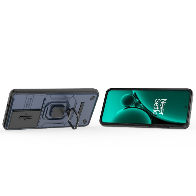 For OnePlus Nord CE3 5G Sliding Camshield TPU + PC Shockproof Phone Case with Holder(Blue) - OnePlus Cases by PMC Jewellery | Online Shopping South Africa | PMC Jewellery | Buy Now Pay Later Mobicred