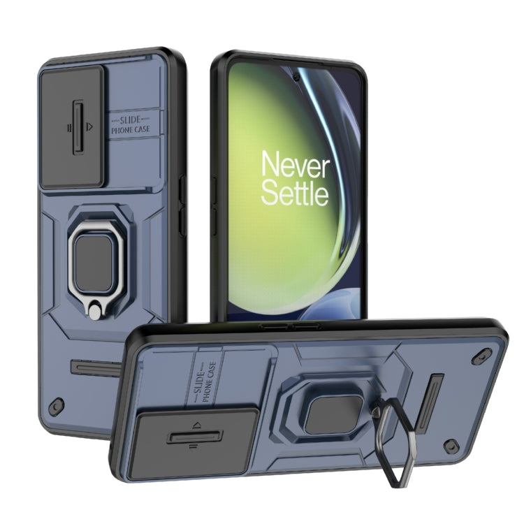 For OnePlus Nord CE 3 Lite 5G Sliding Camshield TPU + PC Shockproof Phone Case with Holder(Blue) - OnePlus Cases by PMC TechLife | Online Shopping South Africa | PMC TechLife | Buy Now Pay Later Mobicred