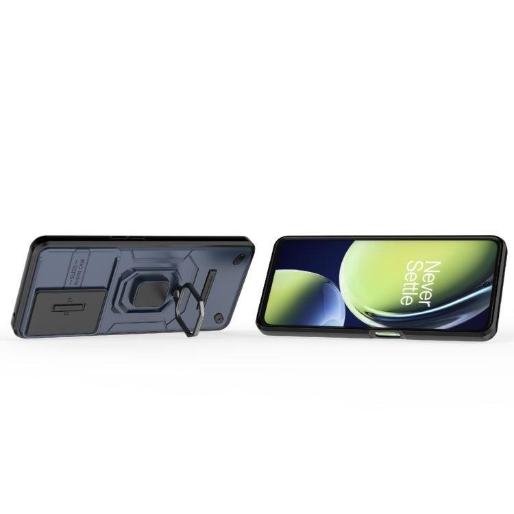 For OnePlus Nord CE 3 Lite 5G Sliding Camshield TPU + PC Shockproof Phone Case with Holder(Blue) - OnePlus Cases by PMC TechLife | Online Shopping South Africa | PMC TechLife | Buy Now Pay Later Mobicred