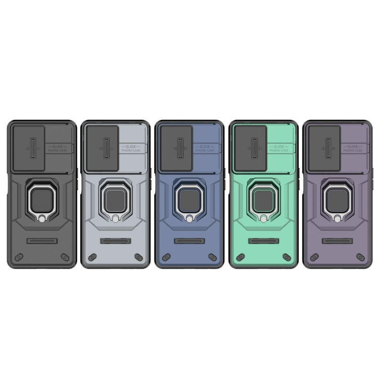 For OnePlus Nord CE 3 Lite 5G Sliding Camshield TPU + PC Shockproof Phone Case with Holder(Blue) - OnePlus Cases by PMC TechLife | Online Shopping South Africa | PMC TechLife | Buy Now Pay Later Mobicred