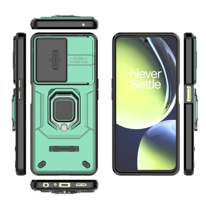 For OnePlus Nord CE 3 Lite 5G Sliding Camshield TPU + PC Shockproof Phone Case with Holder(Green) - OnePlus Cases by PMC Jewellery | Online Shopping South Africa | PMC Jewellery | Buy Now Pay Later Mobicred