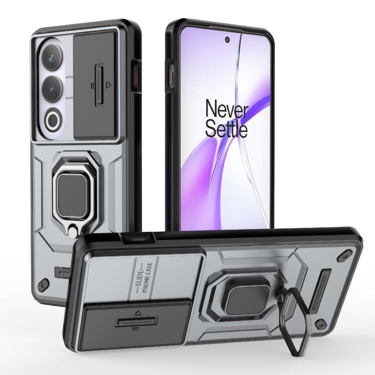 For OnePlus ACE 3V Sliding Camshield TPU + PC Shockproof Phone Case with Holder(Grey) - OnePlus Cases by PMC Jewellery | Online Shopping South Africa | PMC Jewellery | Buy Now Pay Later Mobicred