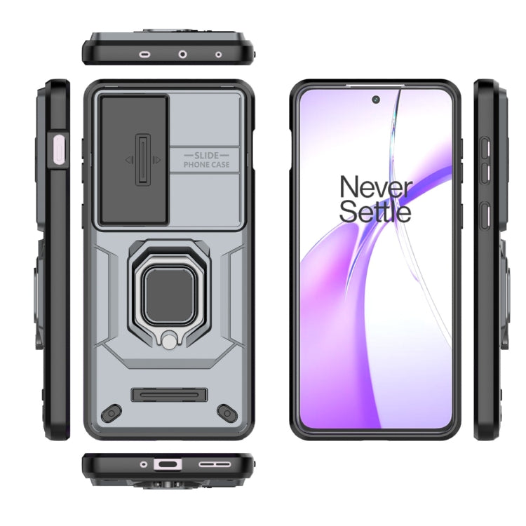 For OnePlus ACE 3V Sliding Camshield TPU + PC Shockproof Phone Case with Holder(Grey) - OnePlus Cases by PMC TechLife | Online Shopping South Africa | PMC TechLife | Buy Now Pay Later Mobicred