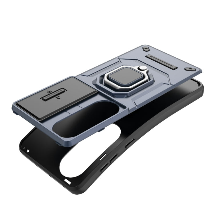 For OnePlus ACE 3V Sliding Camshield TPU + PC Shockproof Phone Case with Holder(Grey) - OnePlus Cases by PMC TechLife | Online Shopping South Africa | PMC TechLife | Buy Now Pay Later Mobicred