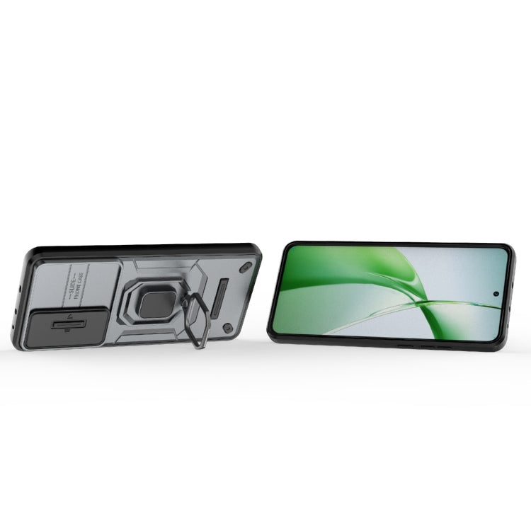 For OnePlus Nord CE4 5G Global Sliding Camshield TPU + PC Shockproof Phone Case with Holder(Grey) - OnePlus Cases by PMC TechLife | Online Shopping South Africa | PMC TechLife | Buy Now Pay Later Mobicred