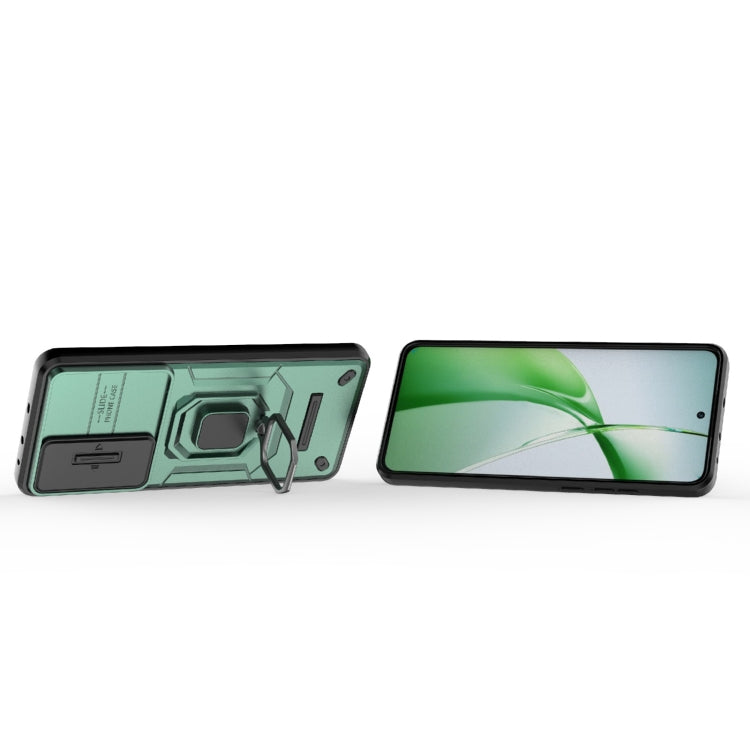 For OnePlus Nord CE4 5G Global Sliding Camshield TPU + PC Shockproof Phone Case with Holder(Green) - OnePlus Cases by PMC Jewellery | Online Shopping South Africa | PMC Jewellery | Buy Now Pay Later Mobicred