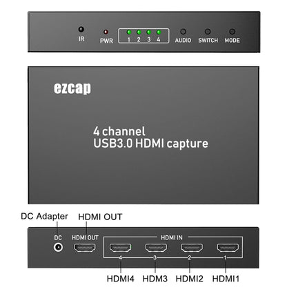 Ezcap 264M Four-Channel Multi-View HDMI to USB 3.0 Video Game Capture Card - Video Capture Solutions by Ezcap | Online Shopping South Africa | PMC Jewellery | Buy Now Pay Later Mobicred