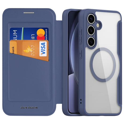 For Samsung Galaxy S25 5G DUX DUCIS Skin X Pro Series Magsafe PC + TPU Phone Leather Case(Blue) - Galaxy S25 5G Cases by DUX DUCIS | Online Shopping South Africa | PMC Jewellery | Buy Now Pay Later Mobicred