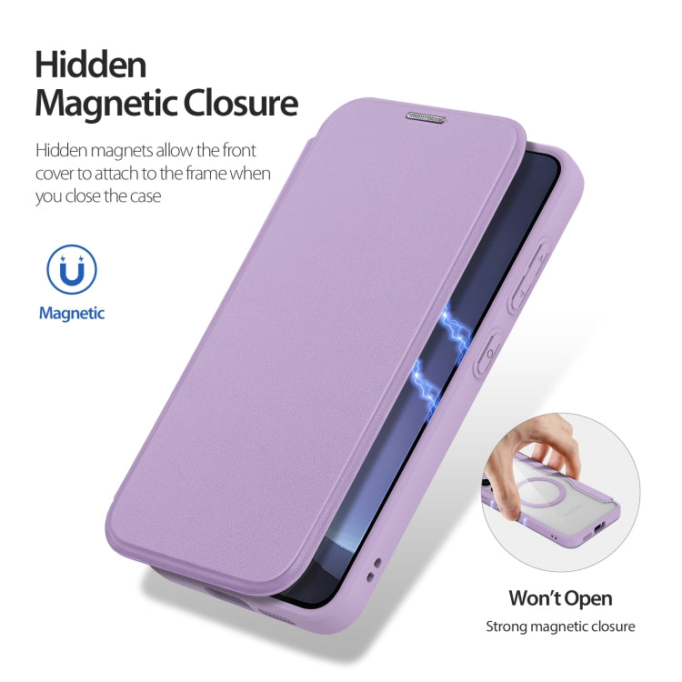 For Samsung Galaxy S25 5G DUX DUCIS Skin X Pro Series Magsafe PC + TPU Phone Leather Case(Purple) - Galaxy S25 5G Cases by DUX DUCIS | Online Shopping South Africa | PMC Jewellery | Buy Now Pay Later Mobicred