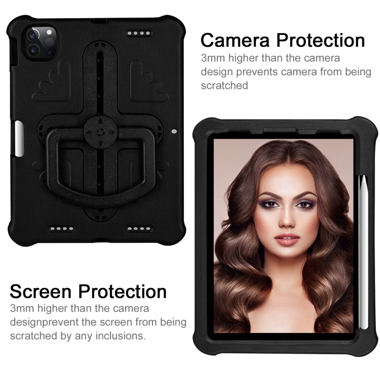 For iPad Air 11 2024 Shield 360 Rotation Handle EVA Shockproof PC Tablet Case(Black) - iPad Air 11 2024 Cases by PMC TechLife | Online Shopping South Africa | PMC TechLife | Buy Now Pay Later Mobicred