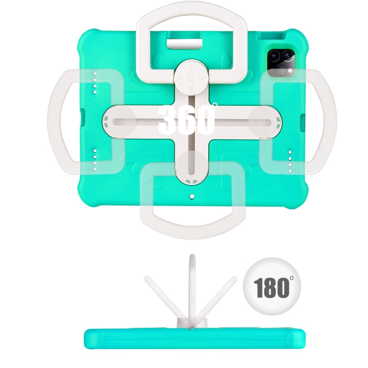 For iPad Air 11 2024  / 2025 Shield 360 Rotation Handle EVA Shockproof PC Tablet Case(Mint Green Beige) - iPad Air 11 2025 / 2024 Cases by PMC TechLife | Online Shopping South Africa | PMC TechLife | Buy Now Pay Later Mobicred