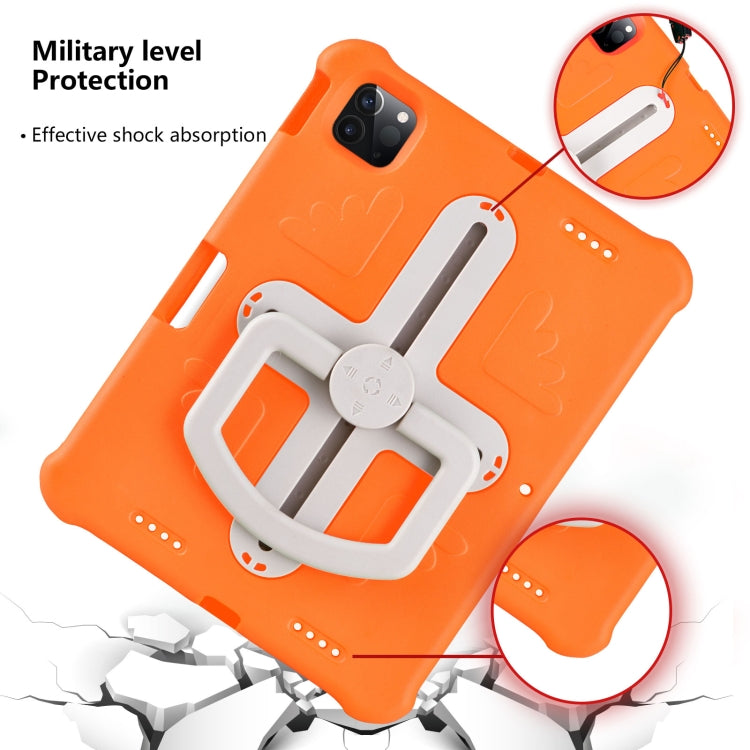For iPad Air 11 2024 Shield 360 Rotation Handle EVA Shockproof PC Tablet Case(Orange Beige) - iPad Air 11 2024 Cases by PMC TechLife | Online Shopping South Africa | PMC TechLife | Buy Now Pay Later Mobicred