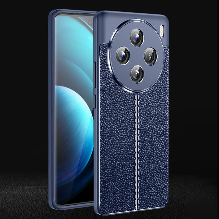 For vivo X100 Litchi Texture Shockproof TPU Phone Case(Blue) - X100 Cases by imak | Online Shopping South Africa | PMC Jewellery | Buy Now Pay Later Mobicred